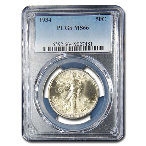 1934 Walking Liberty Half Dollar MS-66 PCGS 1934 Walking Liberty Half Dollar MS-66 PCGS